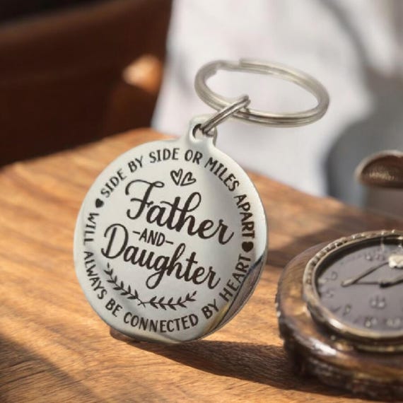 Engraved Father Daughter Stainless Steel Keyring: Special Bond