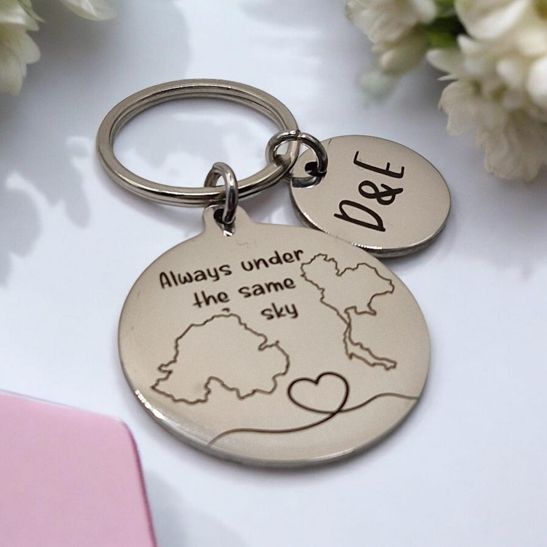 Key Rings Country Personalized Stainless Steel Long Distance Keyring: Country Map Gift - Etsy