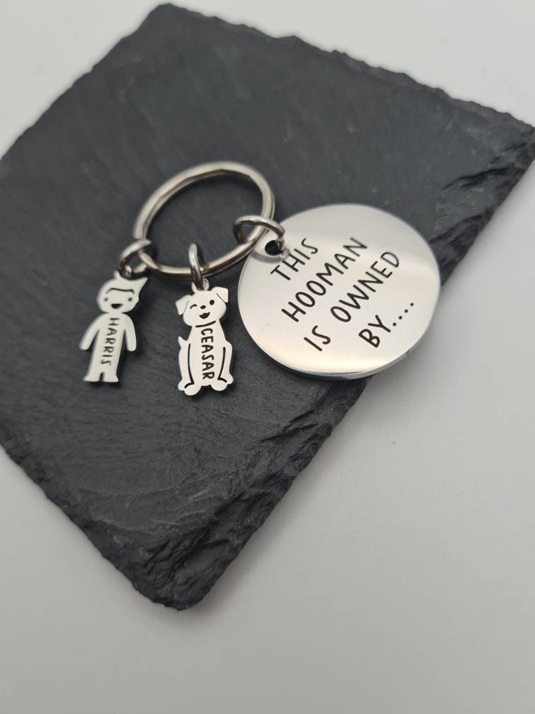 Engraved Stainless Steel Keyring: 