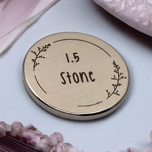 Weight Loss ~ Reward ~ Motivation ~ Congratluations ~ Weight Loss Milestone ~ Fridge Magnet ~ 1 Stone ~ 2 Stone ~ disc ~ Laser Engraved ~