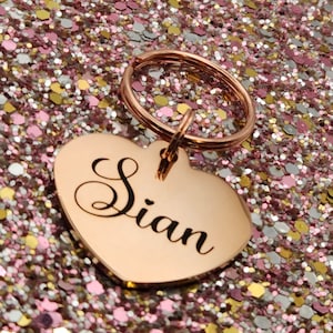 Heart stainless steel keyring with personalised name