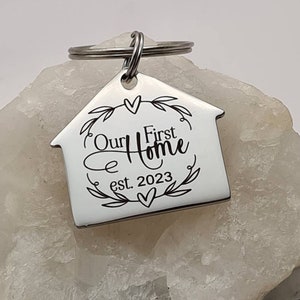 Unser erstes Zuhause ~ Edelstahl ~ Schlüsselanhänger ~ Geschenk ~ Hausbesitzer ~ Home ~ Handarbeit ~ Graviert ~