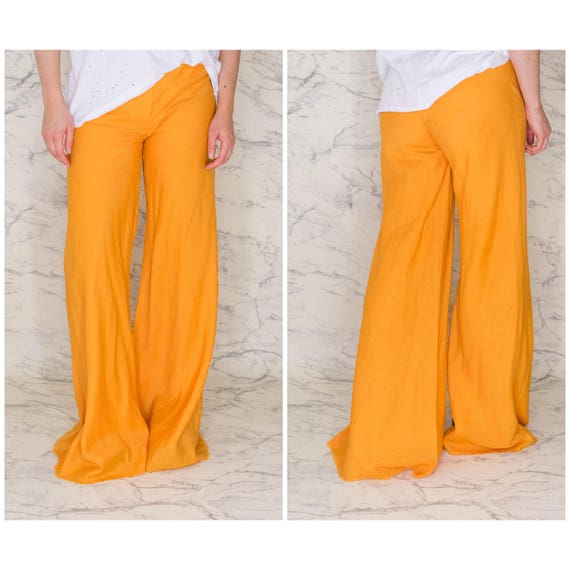 orange bell bottom pants