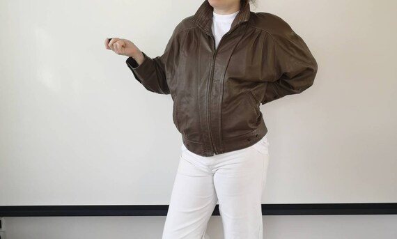 Brown leather jacket | 80s leather jacket | Soft l