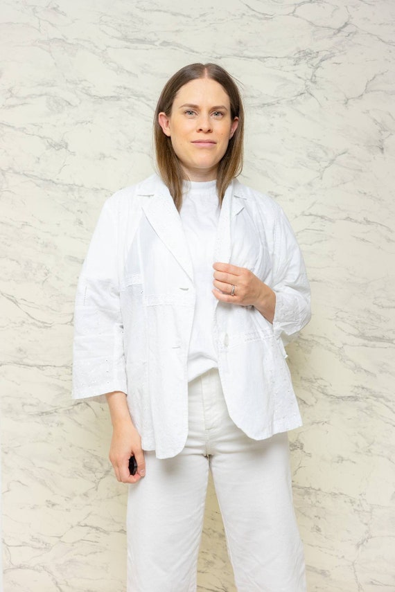 white eyelet jacket