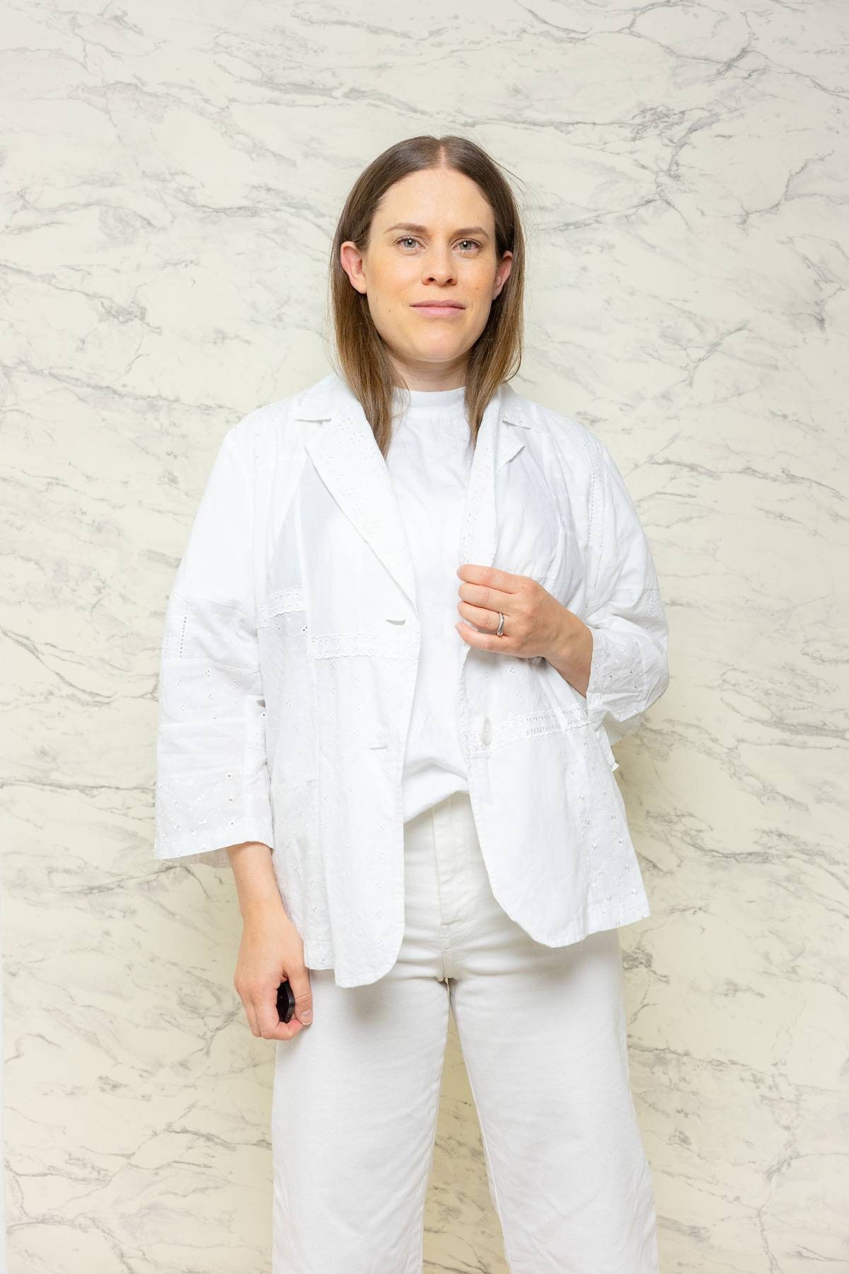 White Eyelet Blazer Lace Eyelet Jacket 