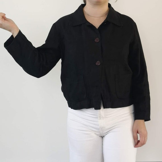 Black linen jacket | Linen blazer | Black linen bl