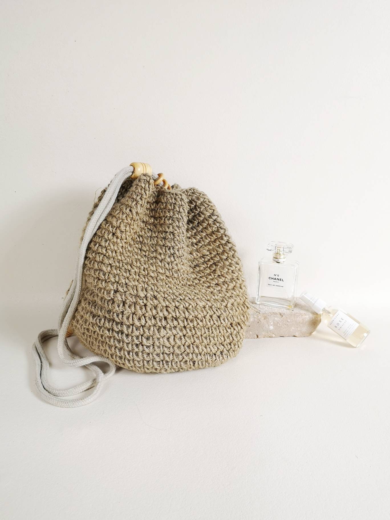 straw backpack purse