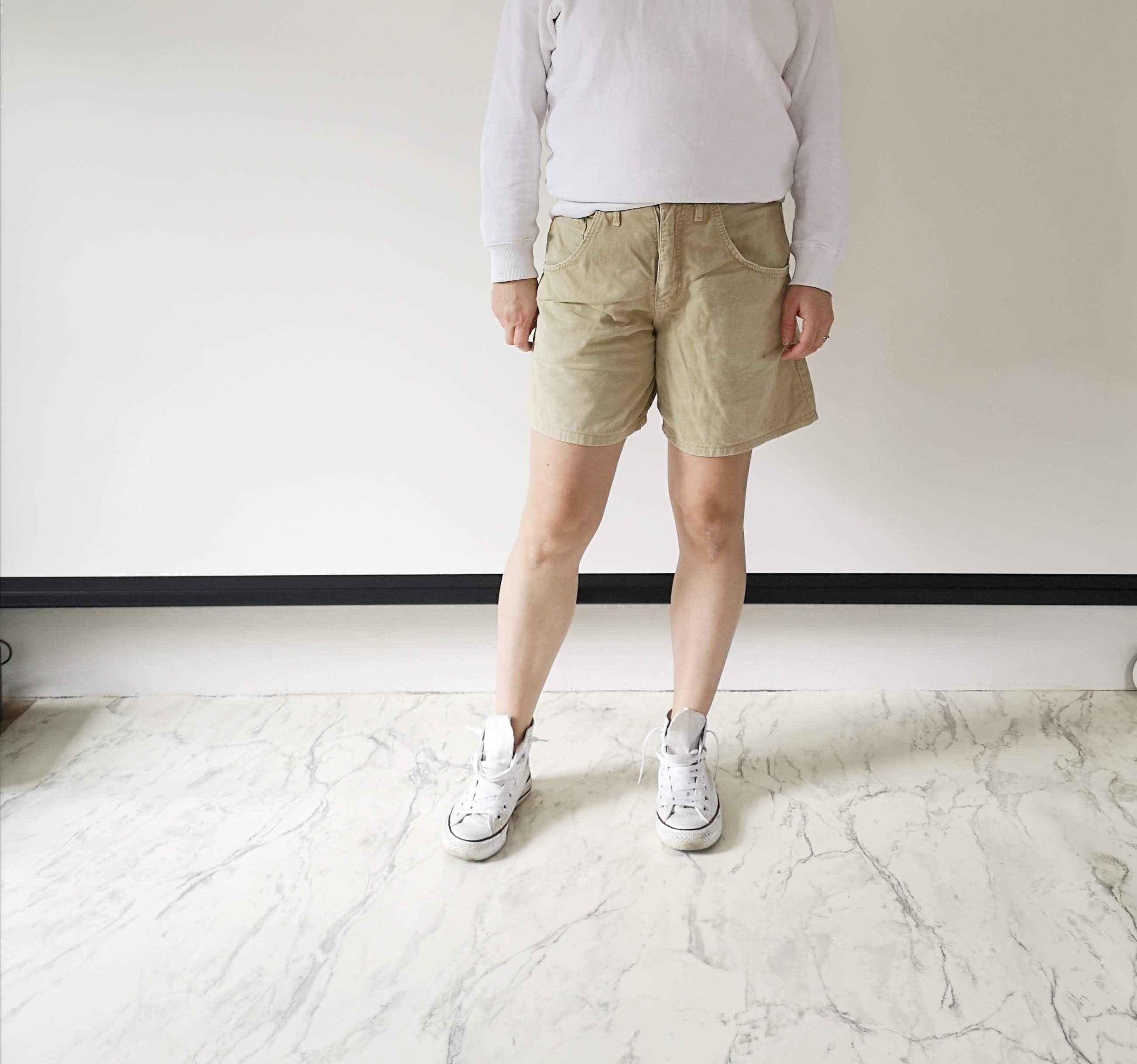 Light Beige Denim Shorts Bylot Beige High Waisted Shorts | Etsy Hong Kong
