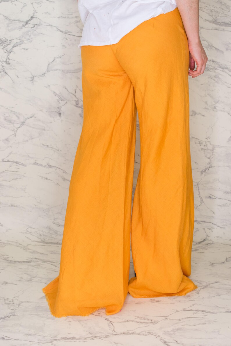 orange bell bottom pants