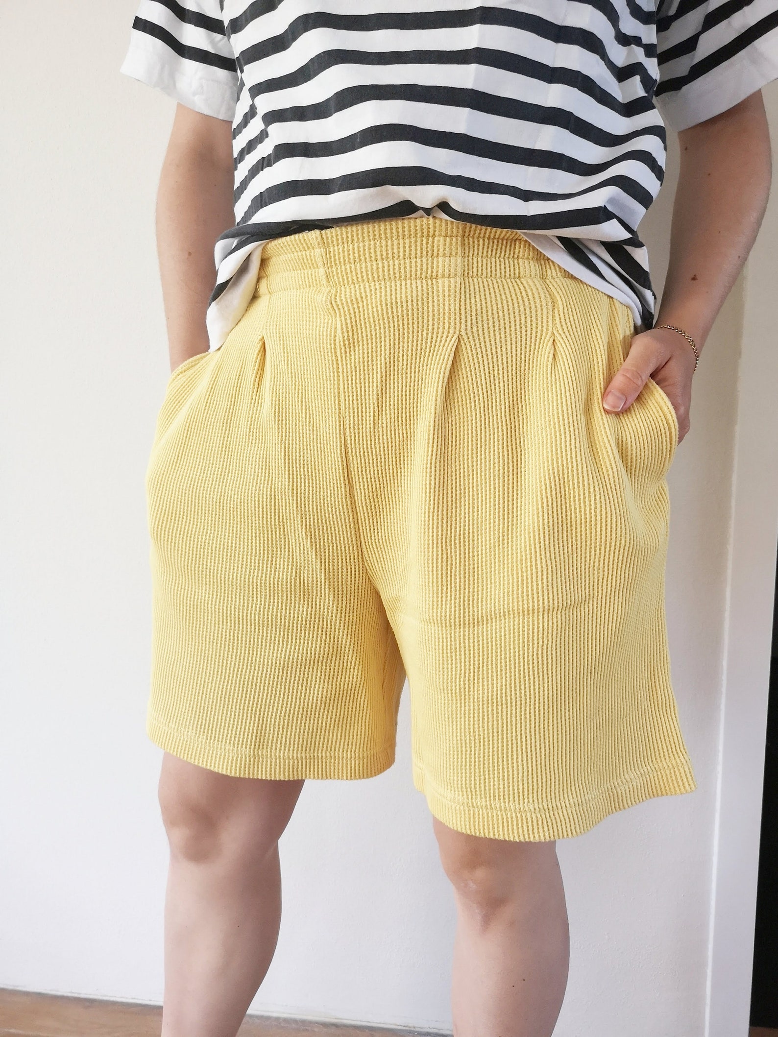 Yellow summer cotton blend shorts size XS/S Casual yellow | Etsy