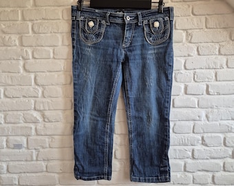 Pantalones vaqueros capri de talle bajo Wonder de Dolce & Gabbana, estilo vintage Y2K, talla W28.