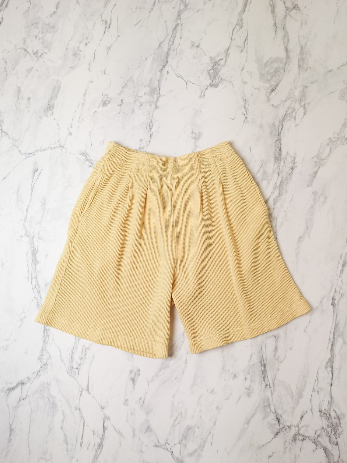 Yellow summer cotton blend shorts size XS/S Casual yellow | Etsy