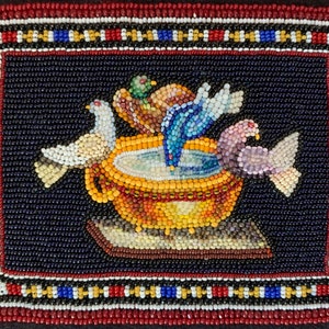 beadwork by Nome May Doves of Pliny inspired by micromosaics Capitoline Doves image 3