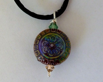 mood bead pendant with flower sun