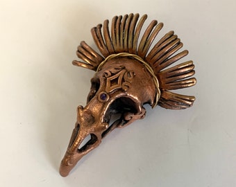 Real quail bird skull Aztec electroformed sculpture little bastards collection