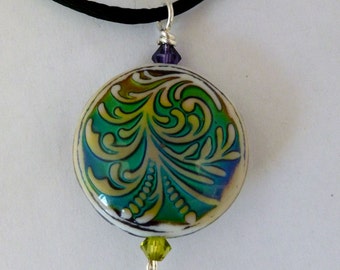 Light fern mood bead pendant