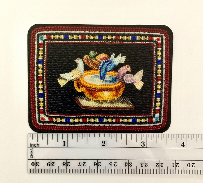 beadwork by Nome May Doves of Pliny inspired by micromosaics Capitoline Doves image 5