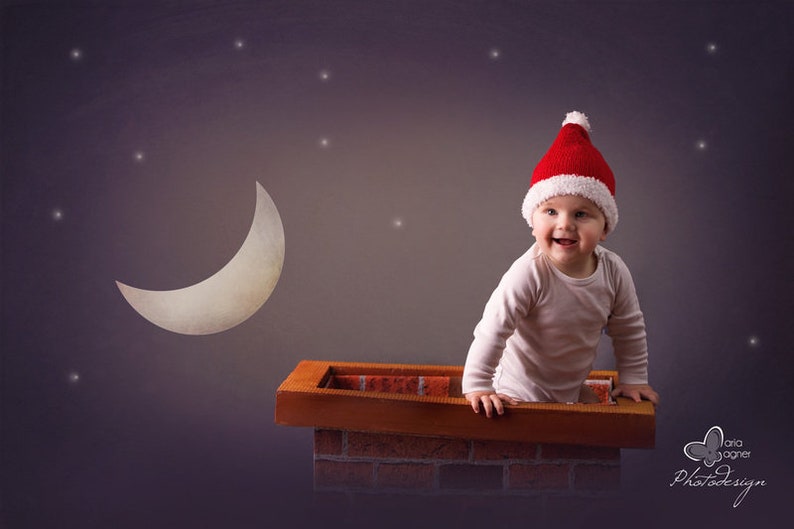 Baby Nikolausmütze 62,68 Weihnachtsmütze Babymütze Bild 1