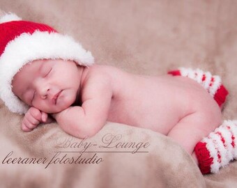 Baby Santa Hat + Cuffs Size 50/56, Baby Set