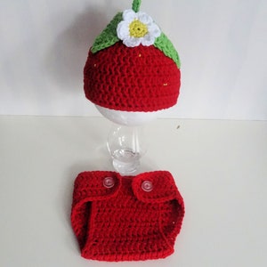 Baby hat trousers strawberry image 3