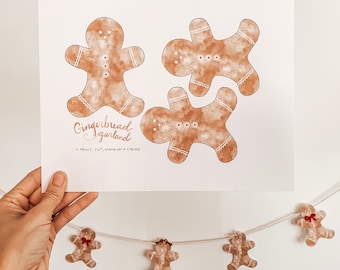 Instant Download - Gingerbread Garland - Christmas decor