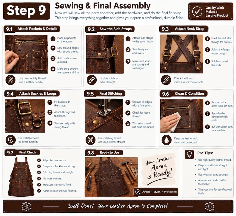 Work Done Report.pdf Leather Apron Sewing Pattern PDF, DIY Work Apron Template (digital ...