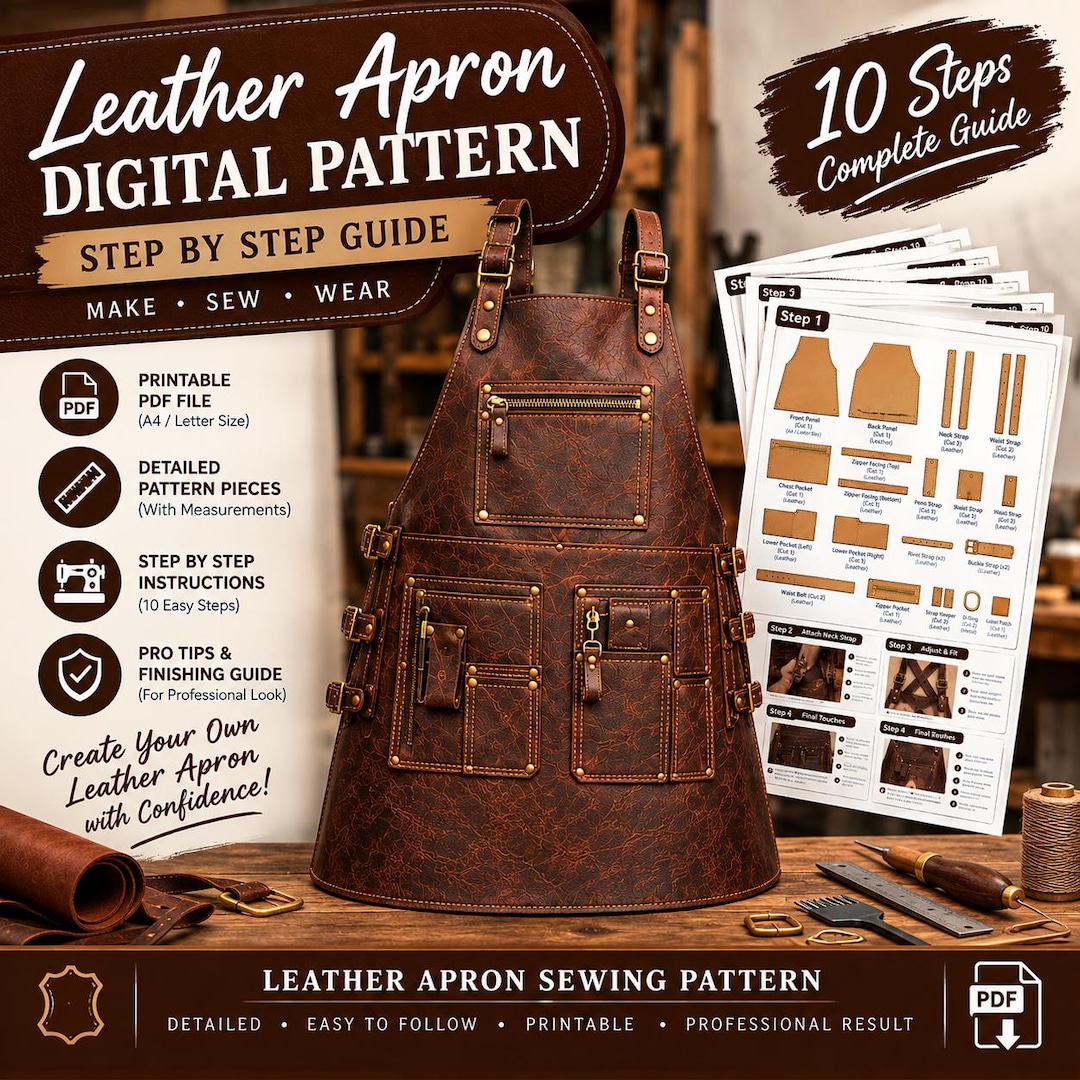 Work Done Report.pdf Leather Apron Sewing Pattern PDF, DIY Work Apron Template (digital ...