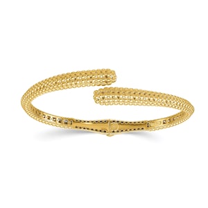 Beaded Cuff Bangle Bracelet 14K Gold Hinged Bangle Bracelet for Women | Statement Bracelet| Stackable Cuff Layering Stacking Bangle