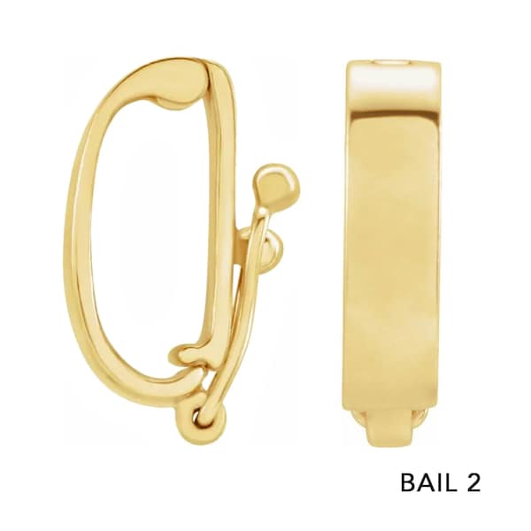 14K Gold Charm Enhancer Lock | Charm Connector Hinged Bail | Real Gold Charm Holder, Clip Clasp | Link Paperclip Chain Connector