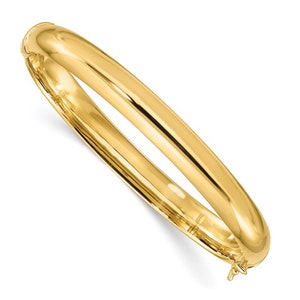 Bangle Bracelet Gold Plated 925 Sterling Silver Hinged Bangle Bracelet for Women Simple Stackable Cuff Layering Bracelet Classic Gold Bangle