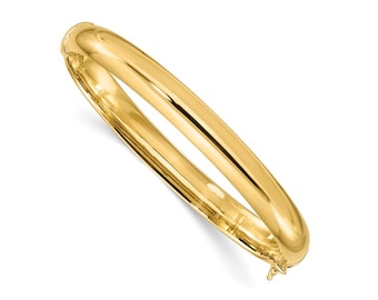 Bangle Bracelet Gold Plated 925 Sterling Silver Hinged Bangle Bracelet for Women Simple Stackable Cuff Layering Bracelet Classic Gold Bangle