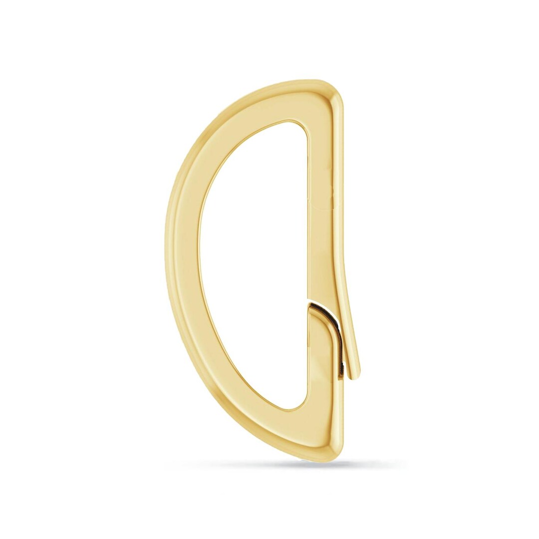 14K Gold D Shape Charm Enhancer for Necklaces | Real Gold Charm Holder ...