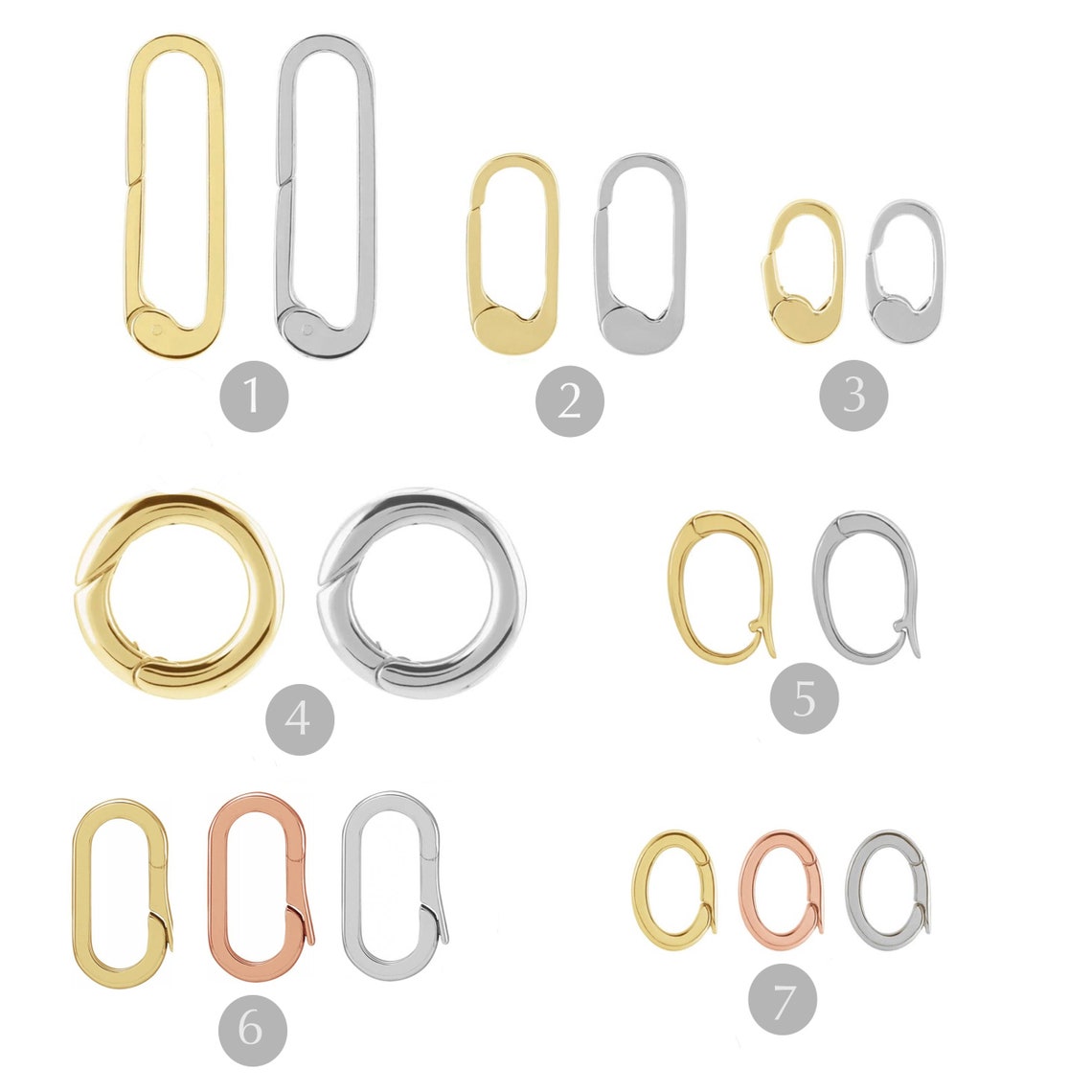 Circular Charm Clip 14K 18K Solid Gold Charm Enhancer Hinged Etsy