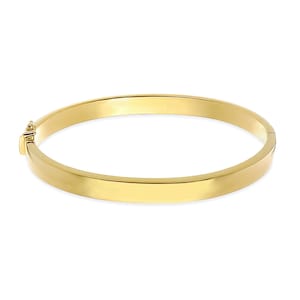 Flat Gold Bracelet Bangle 14K 18K Gold, 6MM 4MM Hinged Bangle Bracelet, 14K Classic Gold Bracelet Plain Gold Wide Bangle