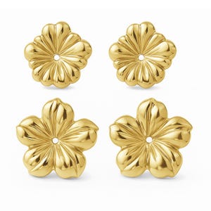 14K Gold Earring Floral Earring Jackets | Hibiscus Earring Jacket | Flower Stud Earring Jacket | Gift for Her