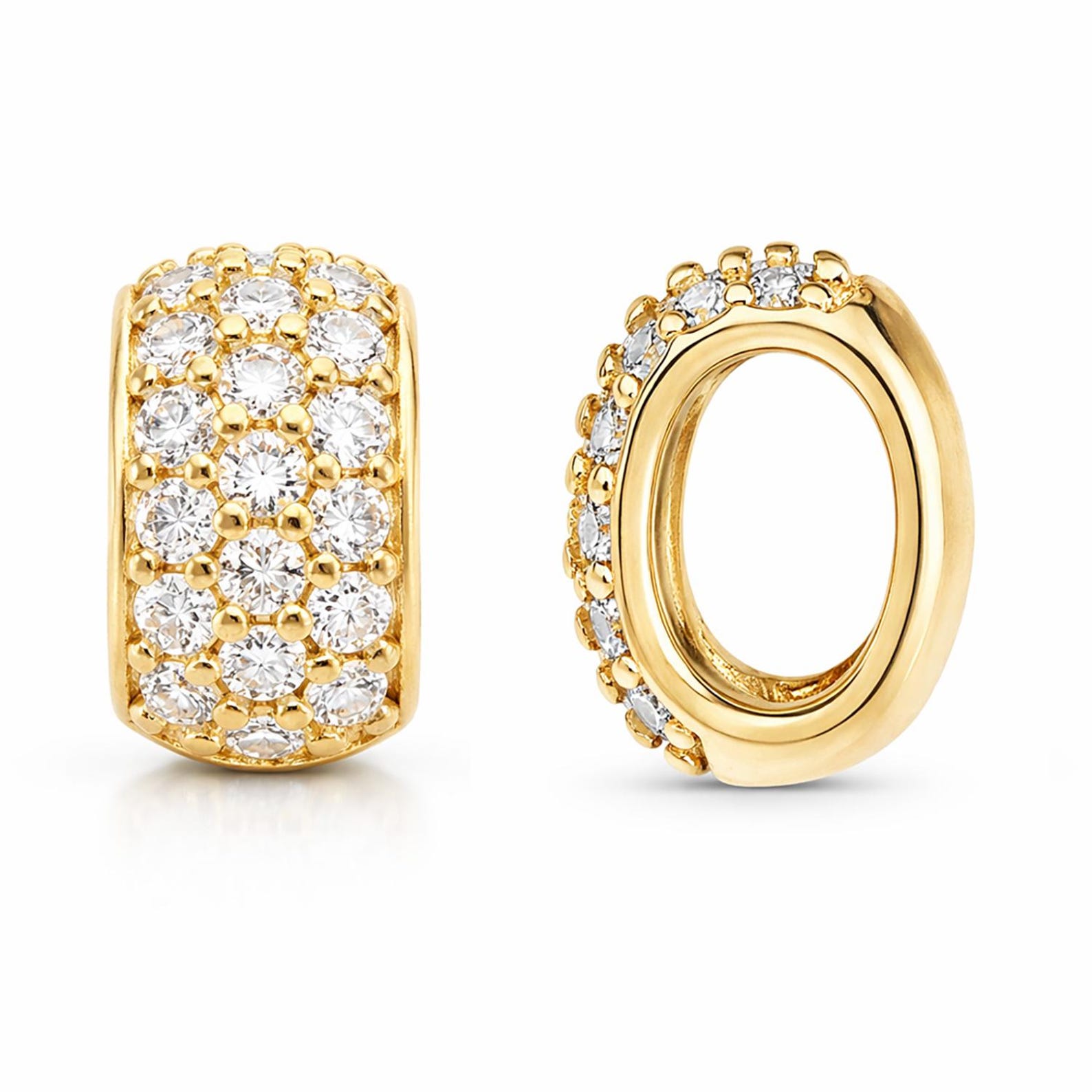 Bead Enhancer 14K Pave Diamond Bead Spacer, Diamond Connector Bead Spacer, Diamond ...