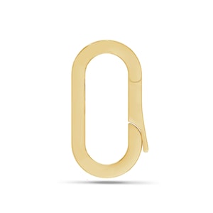 14K Yellow Gold Charm Enhancer For Necklaces | Real Gold Charm Holder, Pendant Enhancer, Charm Clip | Link Paperclip Chain Connector Clasp