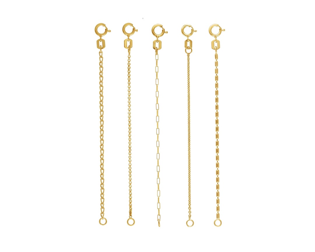 14K Solid Gold Necklace Extender / Gold Extension Chain / 14K Gold