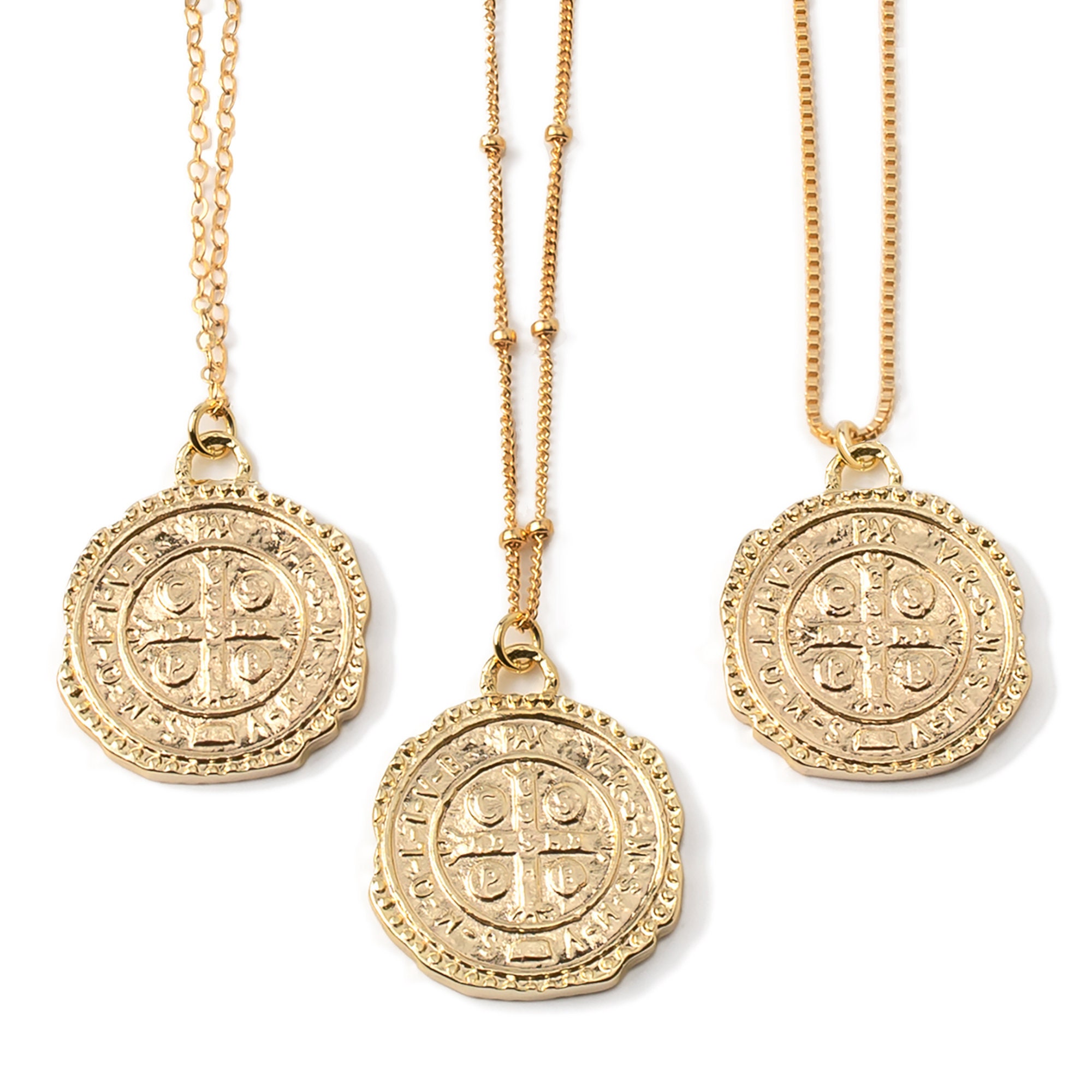 Gold Coin Necklace 14K Gold Filled Medallion Necklace Etsy