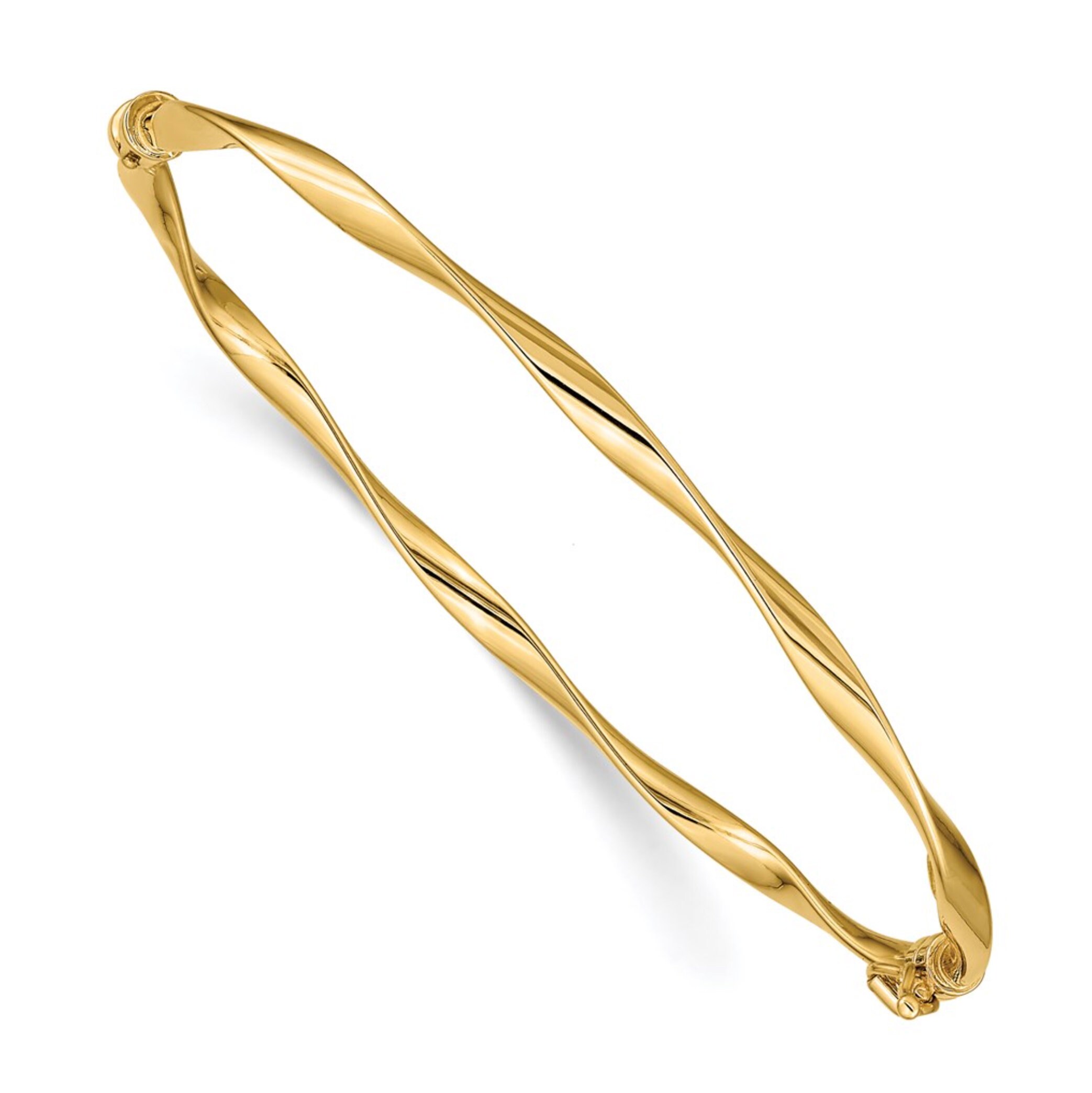 14k gold twisted bangle bracelet discount