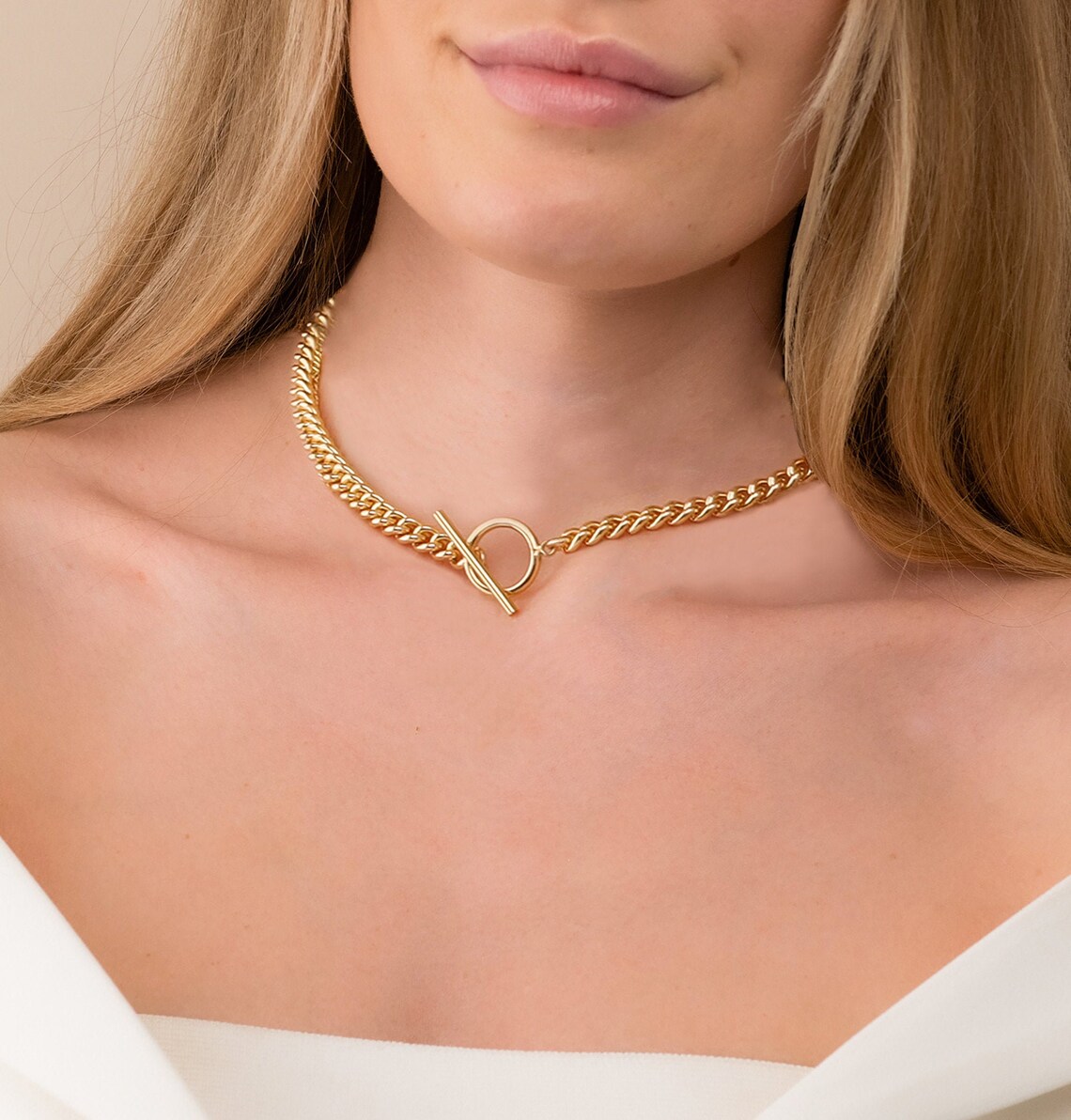 Toggle Clasp Necklace Gold Filled Toggle Choker Toggle Etsy