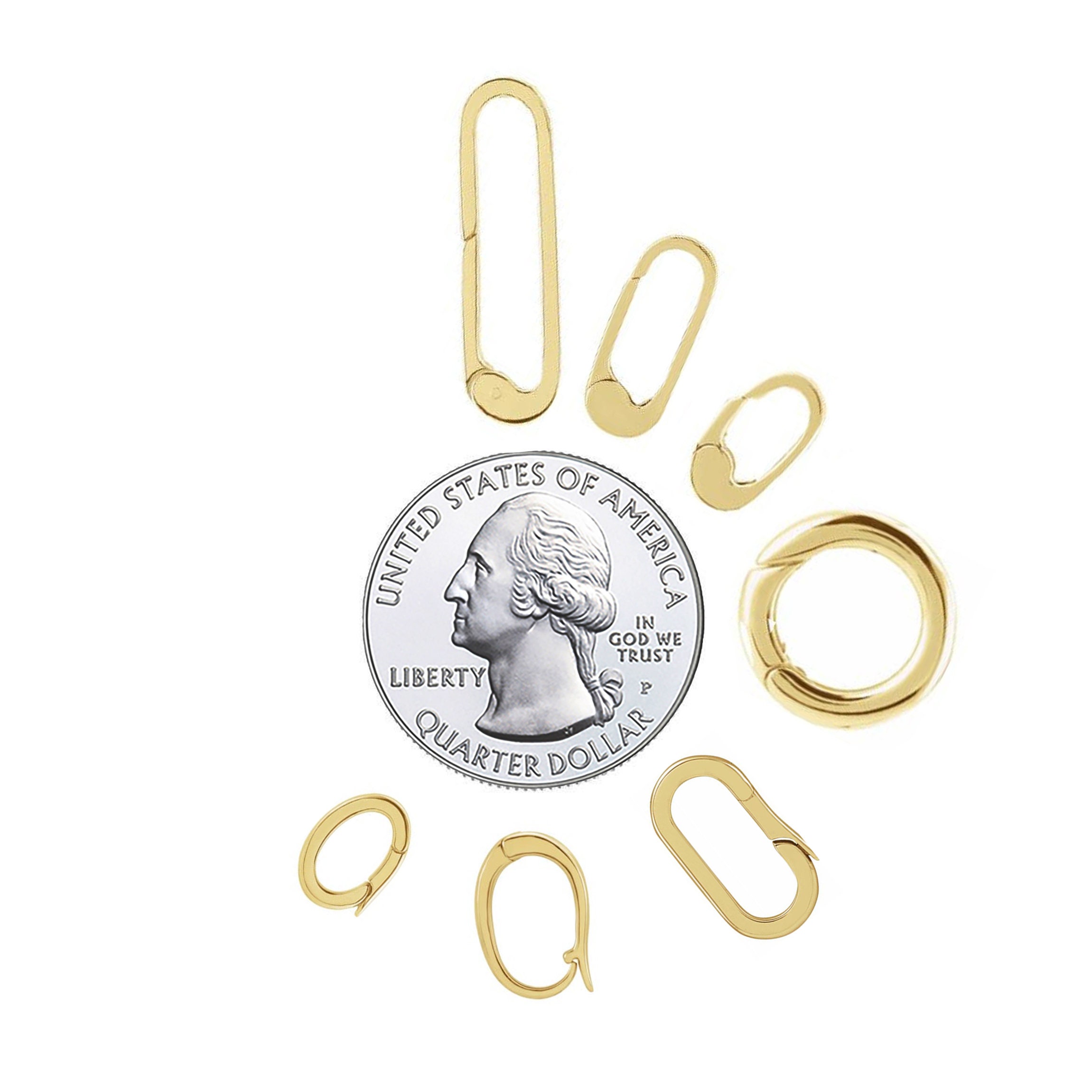 Oval Charm Clip 14K 18K Solid Gold Charm Enhancer Hinged Bail Etsy