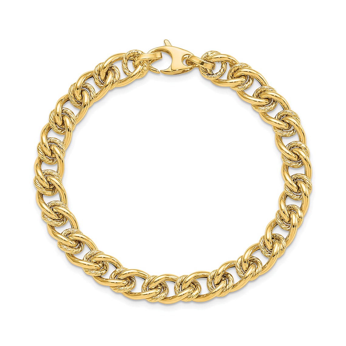 14K Yellow Gold Link Bracelet 7.5 Inch 14k Chunky Chain Etsy UK