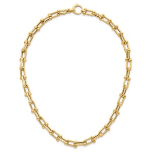 14k 18k White Gold U-link Chain Necklace 9MM Hardware Link Chain ...