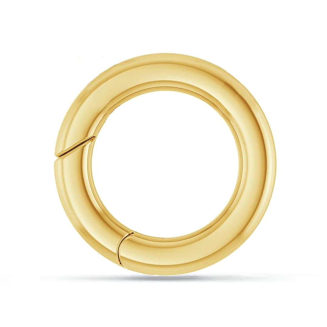 14K SOLID Gold Circular Charm Enhancer for Necklaces | Real Gold Charm ...