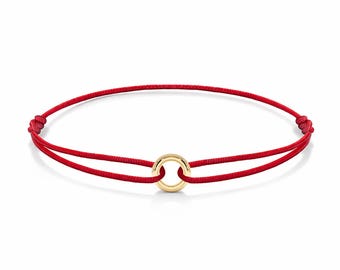 14k Gold Karma Bracelet Red String Bracelet | Balance Kabbalah Good Luck Protection