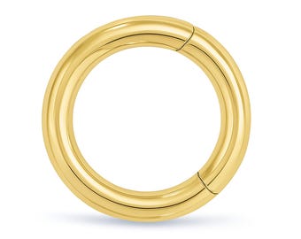 LARGE 18K 14K Gold Circular Charm Enhancer For Necklaces Real Gold Charm Holder Pendant Enhancer, Charm Clip, Link Paperclip Chain Connector