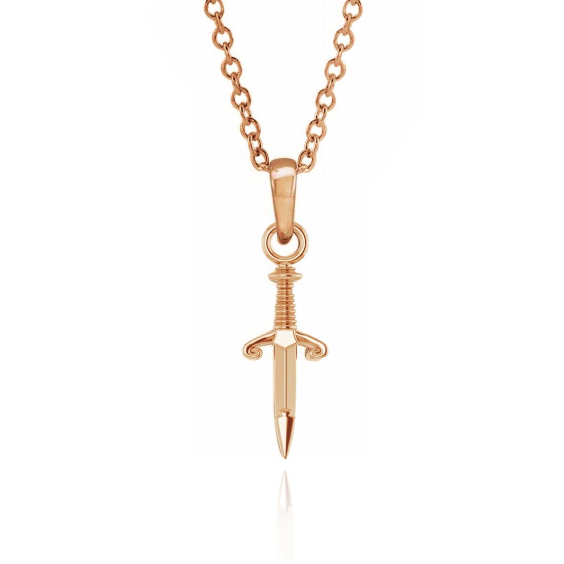 Dagger Necklace 14k Gold Sword Pendant Necklace / Katana Charm Etsy