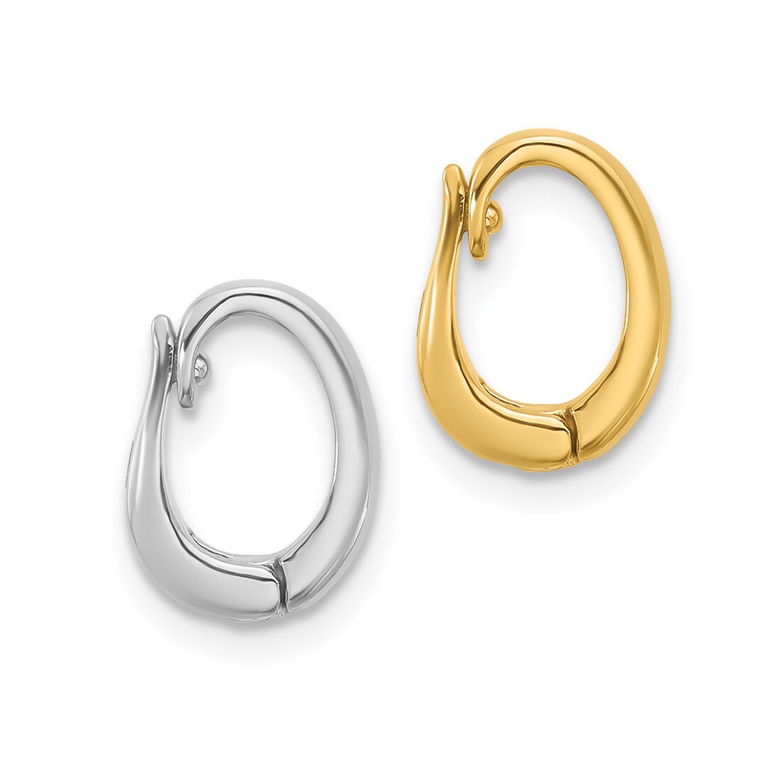 18K 14K Yellow Gold Charm Enhancer For Necklaces Real Gold Charm Holder ...